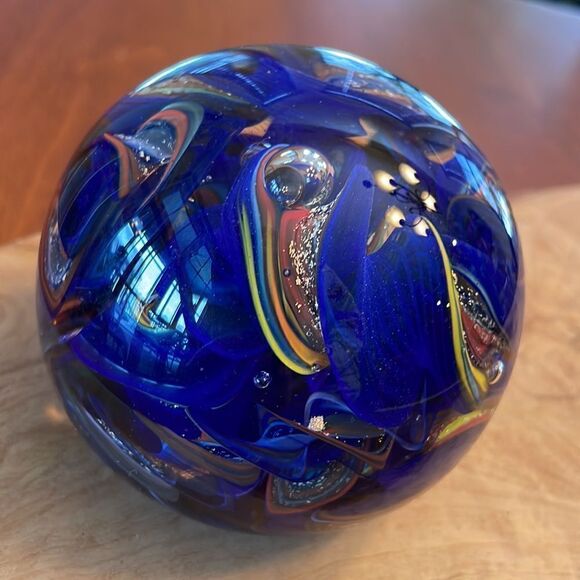Belleau Art Glass Complex Scramble Paperweight - Picture 4 of 8